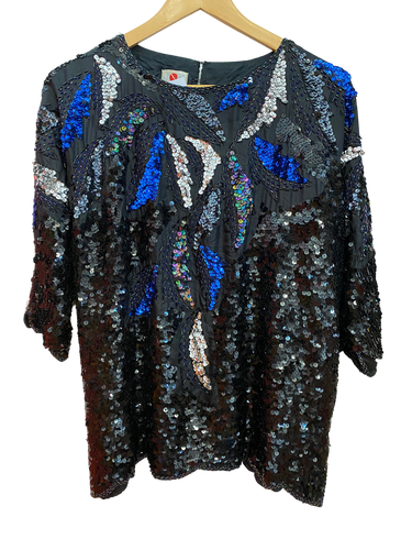 Shirt with Black, Blue and Silver