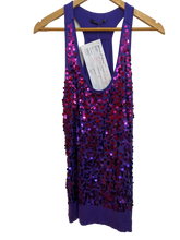 Load image into Gallery viewer, Purple Tank Top with Pink Sequins