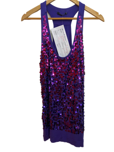 Purple Tank Top with Pink Sequins