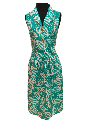Fun Lovers Green Leaf Print Dress