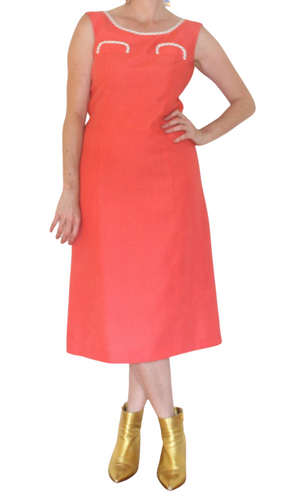 Orange Dress With White Trim