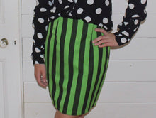 Load image into Gallery viewer, Green and Black Striped Skirt