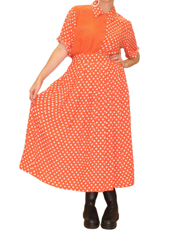 Orange Skirt and Shirt Set
