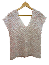 Load image into Gallery viewer, Knitted White Blue and Pink Sweater Vest