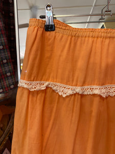 Orange Skirt with White Lace