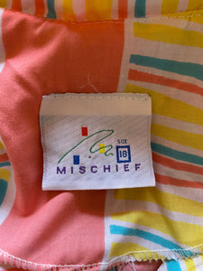 Mischief Pink with Multi Coloured Pattern