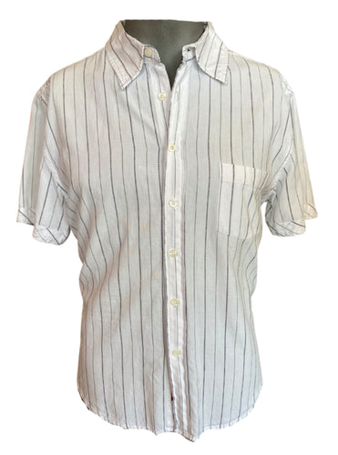 Black and white striped button up