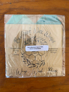 Teal Print Beeswax Wrap