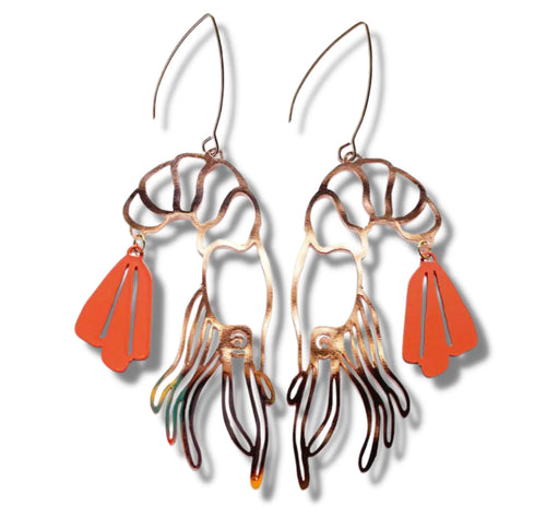 Denz prawn dangles in rose gold