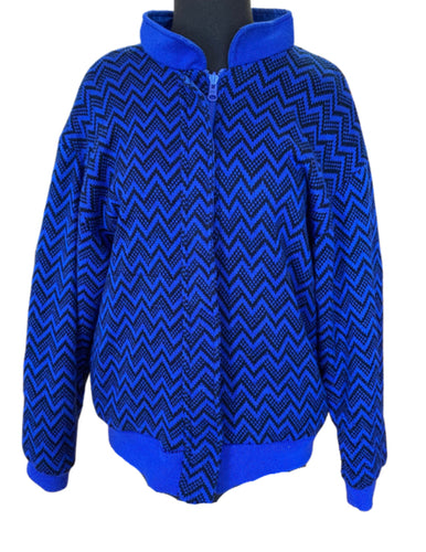 Blue and Black Zigzag Jumper