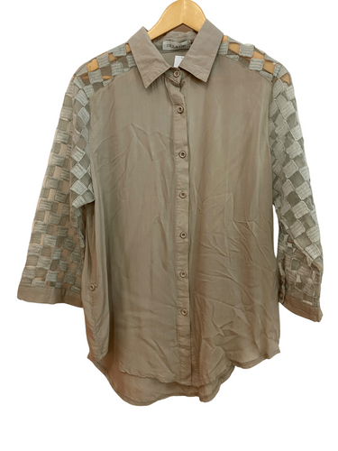 Checkered Sleeve Button Up