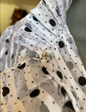Load image into Gallery viewer, Frill Neck Polka Dot Blouse