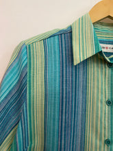 Load image into Gallery viewer, Teal Stripy Button up