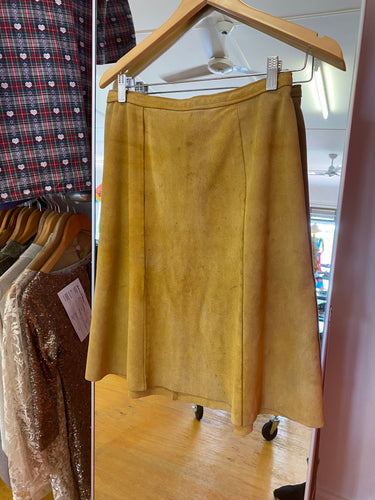 Mustard leather skirt