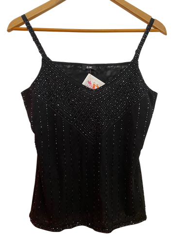 Black Beaded Tank Top