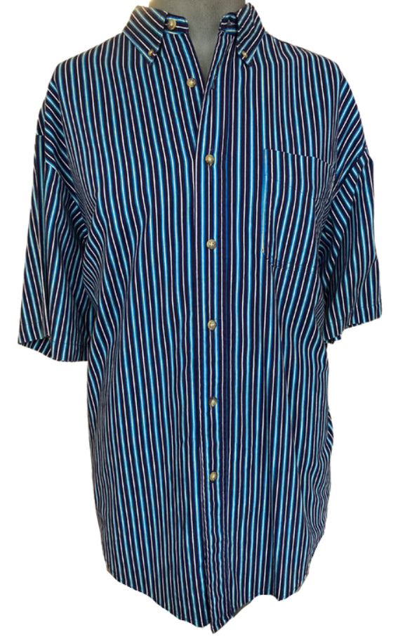 Basic Editions Striped Button Up