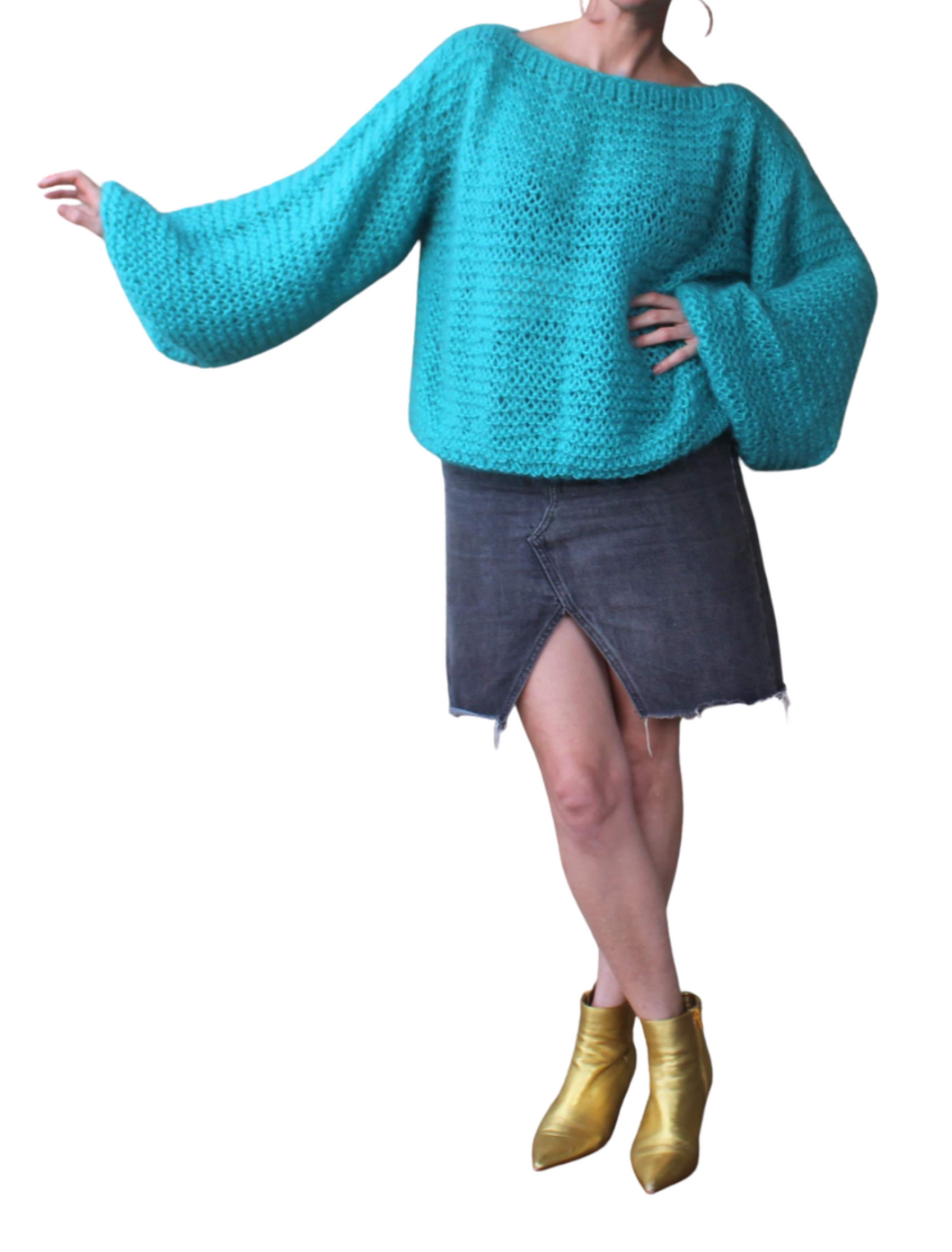 Blue Knitted Wool Jumper