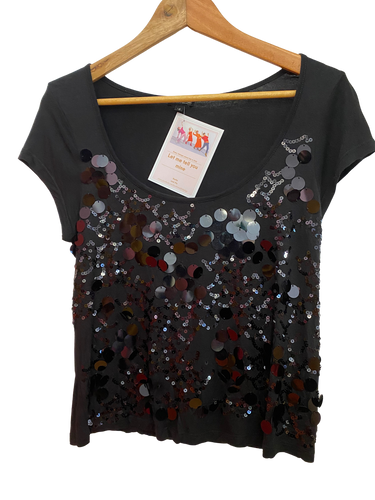 Sequinned Black Top