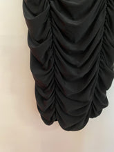 Load image into Gallery viewer, Ruched Black Dress with Sequinned Top
