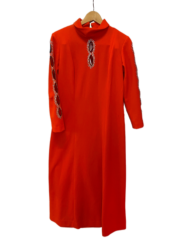 Red Maxi Keyhole Dress
