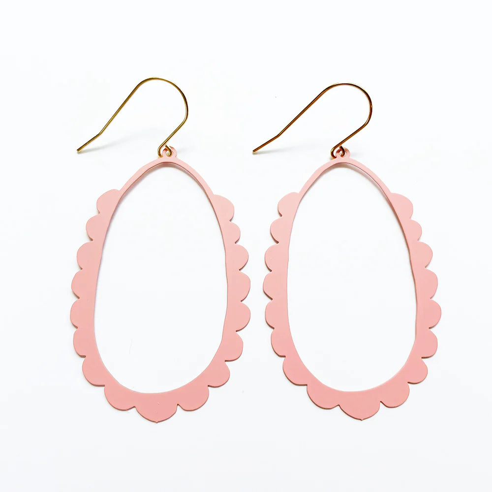 Denz Scallop Hoops - Candy Pink