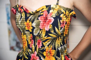 Hawaii holiday style dress with floral pattern