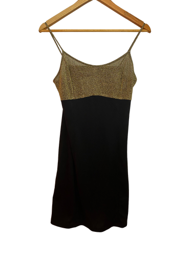 Black dress with gold across the top