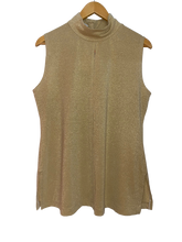 Load image into Gallery viewer, Sleeveless light gold turtleneck