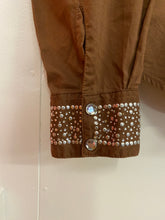 Load image into Gallery viewer, Brown Button Up with Silver Bedazzlment