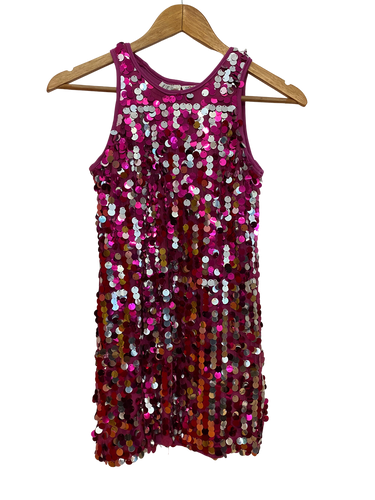 Pink Tank Top With Pink and Silver Sequins