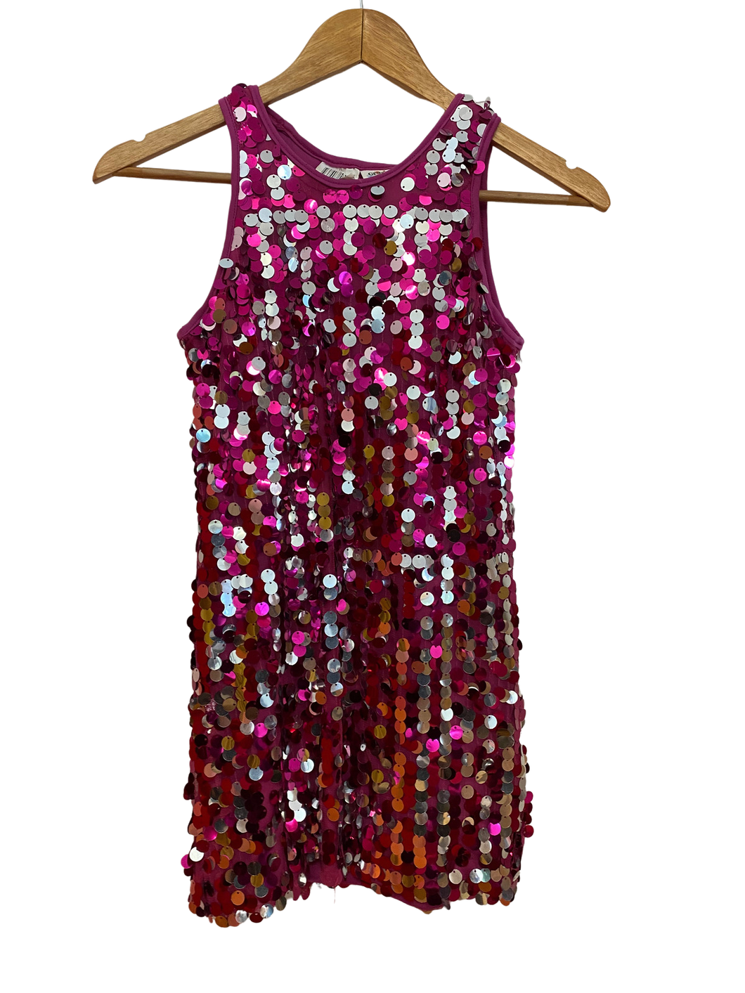 Pink Tank Top With Pink and Silver Sequins
