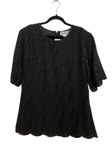 Liz Jordan Black Beaded Shirt