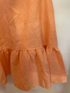 Orange Summer Dress with White Polka Dots