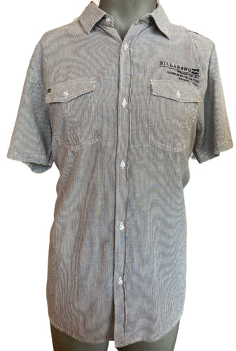 Grey and White Striped Shirt