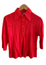 Load image into Gallery viewer, Funky Collared Red Button Up