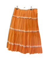 Load image into Gallery viewer, Orange Skirt with White Lace