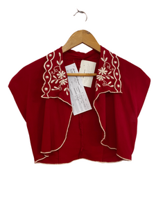 Red Bolero with white embroidery