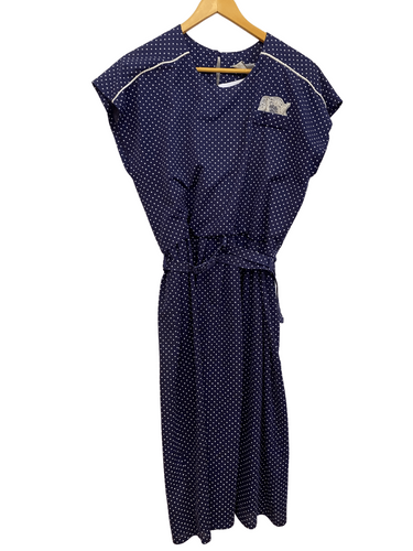 Navy Blue Dress with White Dots
