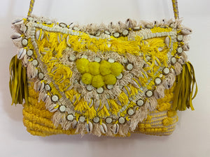 Yellow Handbag with Tassels