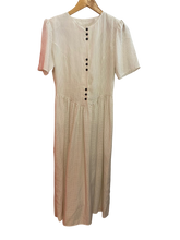 Load image into Gallery viewer, White Dress with Black Dots and Buttons