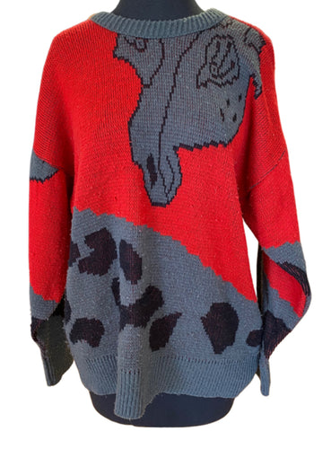 Giraffe Print Knitted Jumper