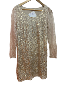 Cream Lace Dress with Sequins