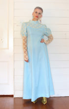 Load image into Gallery viewer, Blue Dress With White Lace