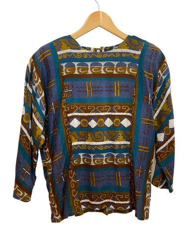 Cool toned Abstract Patterned Shirt