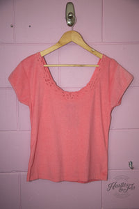 Pink Terry Towelling top, embroided